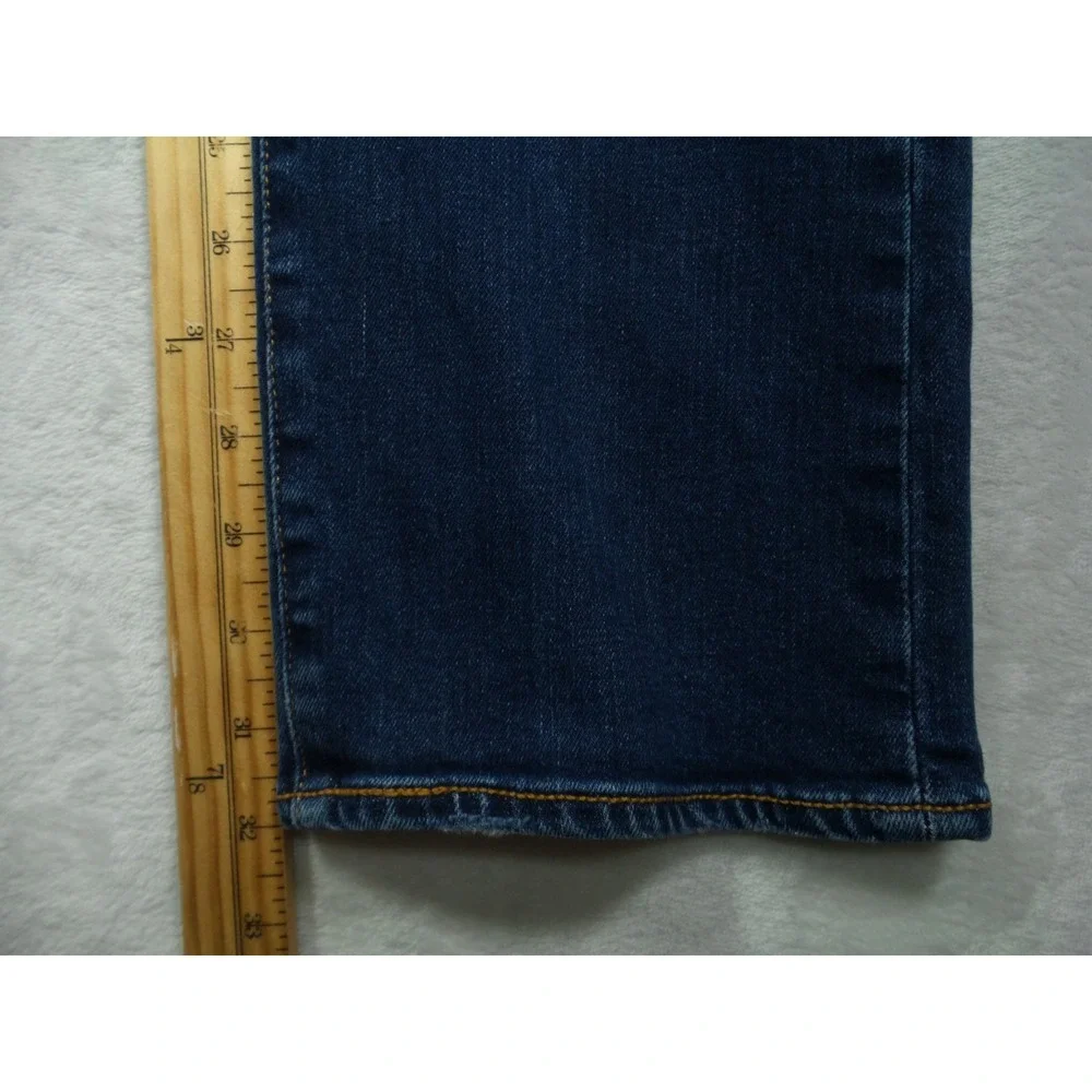 Levis 513 Mens Jeans 34 x 32 Blue Denim Slim Fit Straight Leg Mid Rise Stretch